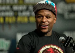 Floyd Mayweather durante una conferencia de prensa previo a pelea