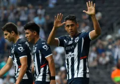 Luis Romo en celebración de gol con Rayados