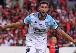 Gonzalo Sosa festejando gol con Mazatlán en partido ante Atlas