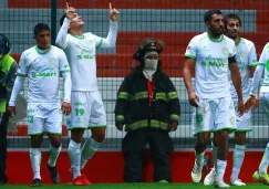 Juárez celebrando su victoria vs Toluca