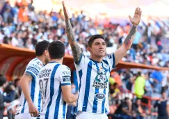 Víctor Guzmán en festejo con Pachuca