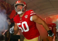 Alex Mack, de los 49ers de San Francisco, previo al partido contra Seahawks 