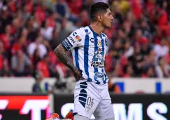 Víctor Guzmán en un partido de Pachuca