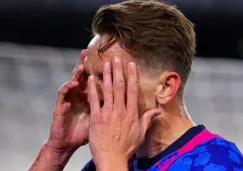 Luuk de Jong, reacciona durante partido del Barcelona