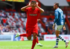 Kevin Castañeda en festejo de gol