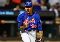 Edwin Diaz festeja en victoria vs Yankees