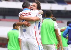 Tabó y Rivero celebrando el gol de la victoria