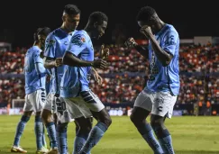 Los Tuzos celebran un gol en el Alfonso Lastras