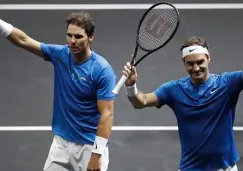 Nadal y Fedrerer tras participar en la Copa Laver 2017