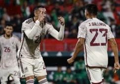 Rogelio Funes Mori y Jesús Gallardo con el Tri