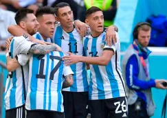 Jugadores de Argentina, en festejo de gol