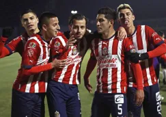 Chivas en festejo de gol