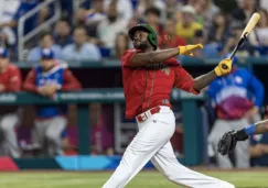 Randy Arozarena durante un juego en el Clásico Mundial de Beisbol