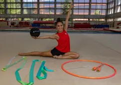 La gimnasta mexicana en un entrenamiento