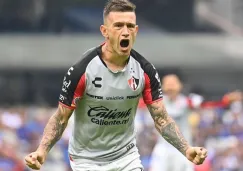 Brian Lozano celebrando su gol ante Cruz Azul en Repechaje