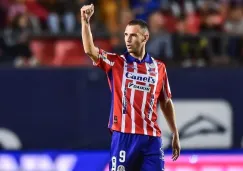 Leó Bonatini celebra uno de los cuatro goles que San Luis le metió a Necaxa