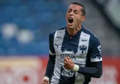 Funes Mori celebrando un gol con Rayados