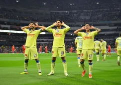 Festejo de los americanistas tras el gol