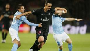 Zlatan, durante el primer partido de Champions League 