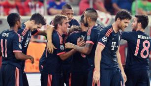 Los jugadores de Bayern festejan un gol frente al Olympiacos