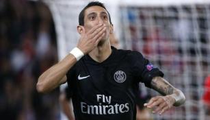 Ángel Di María celebrando una anotación con el PSG