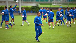 Joaquín Moreno, dirigiendo un entrenamiento en La Noria