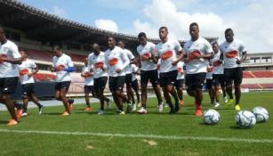 Seleccionados panameños en un entrenamiento 