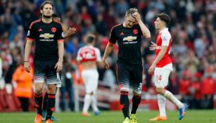 Jugadores del Manchester United en un partido en la Premier League