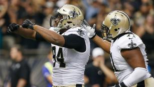 Cameron Jordan festeja el triunfo contra Atlanta