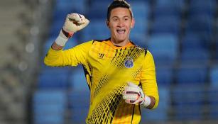 Gudiño celebra tras un partido con el Porto B