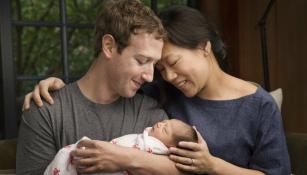 Mark Zuckerberg con su esposa y su hija