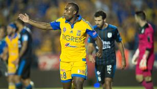 Guerrón en un partido con Tigres