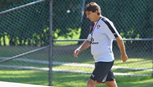 Costas, durante un entrenamiento con Atlas