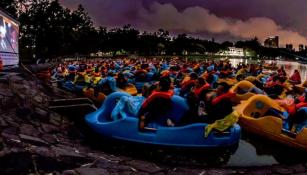 Así se aprecia el cine en el lago de Chapultepec