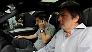 Lionel Messu y su padre en un automóvil