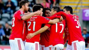 Jugadores del Benfica celebrando el triunfo