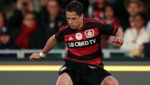 Javier Hernández en un encuentro del Bayer Leverkusen