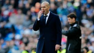 Zidane, durante el partido frente al Atleti