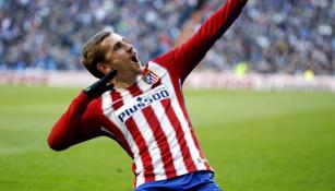 Griezmann celebra su gol en el Bernabéu