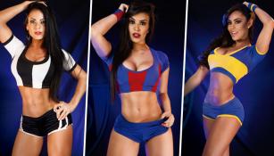 Bellas modelos posan con jerseys de la Libertadores