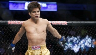 Cejudo, durante un combate