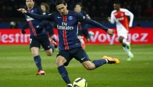 Ángel Di María durante el duelo PSG vs Mónaco 