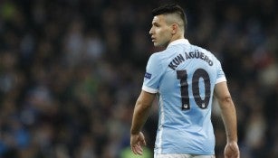 Kun Agüero durante un partido del Manchester City