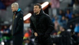 Luis Enrique durante un partido del Barcelona