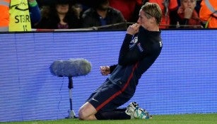 Torres celebra su último gol frente al Barcelona