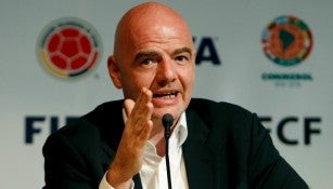 Infantino en conferencia de prensa de FIFA