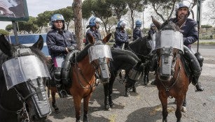 Policias que custodiaron el Lazio vs Roma