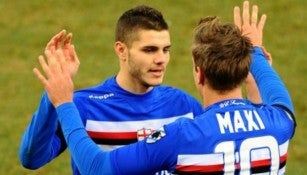 Mauro Icardi y Maxi López, cuando jugaban para el Sampdoria