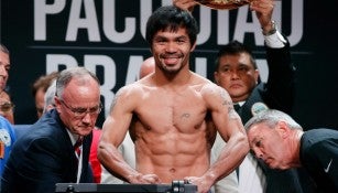 Manny Pacquiao durante el pesaje previo a la pelea