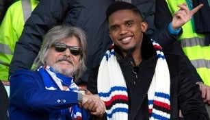 Samuel Eto'o con el presidente del Sampdoria Massimo Ferrero